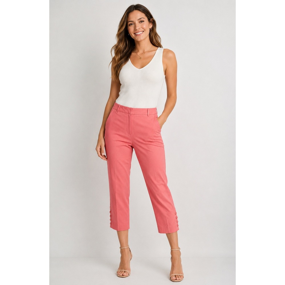 Counterparts Slimming‎ Sensations Salmon Pink Cropped Pants 12 Tummy Control NEW